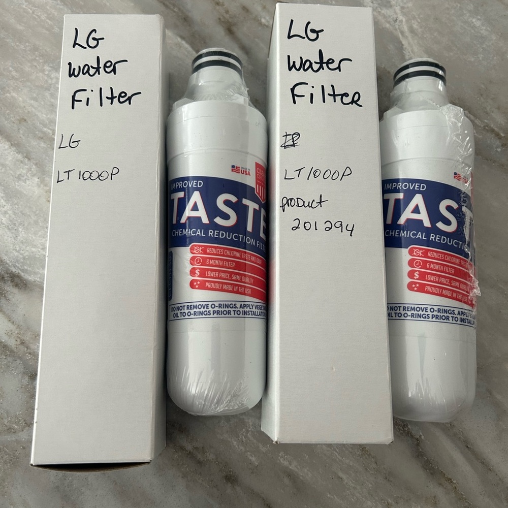 LG Water Filter with Red and Blue Accents